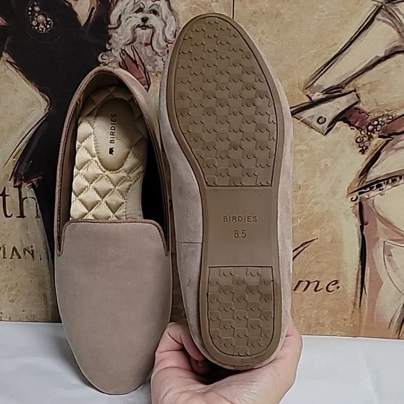 Birdies Tan Suede Loafers Slip-On Elegance - Picture 5 of 12